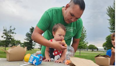 Teddie Lopez and his three children enjoyed free healthy lunches, crafts and games in West Kiwanis Park, as part of the United Way funded Park Pals program.